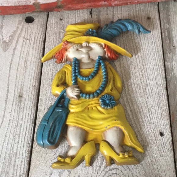 Set of 3 VINTAGE Metal Wall Art, Girl Figures - Sexton 1972, Made in the USA - Picture 8 of 12